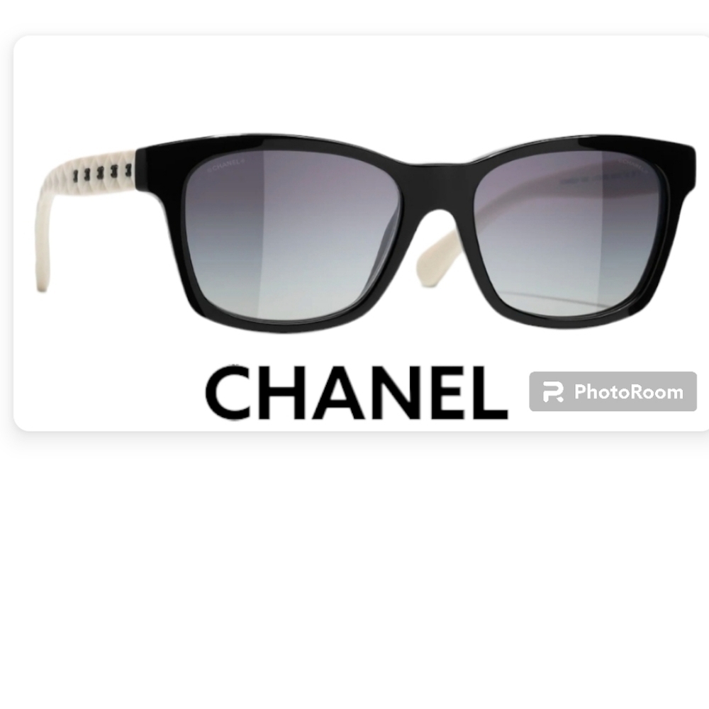 Chanel BLACK & WHITE SUNGLASSES. Lenses:Gray Ref CH5484 1656/s6 - Picture 3 of 16